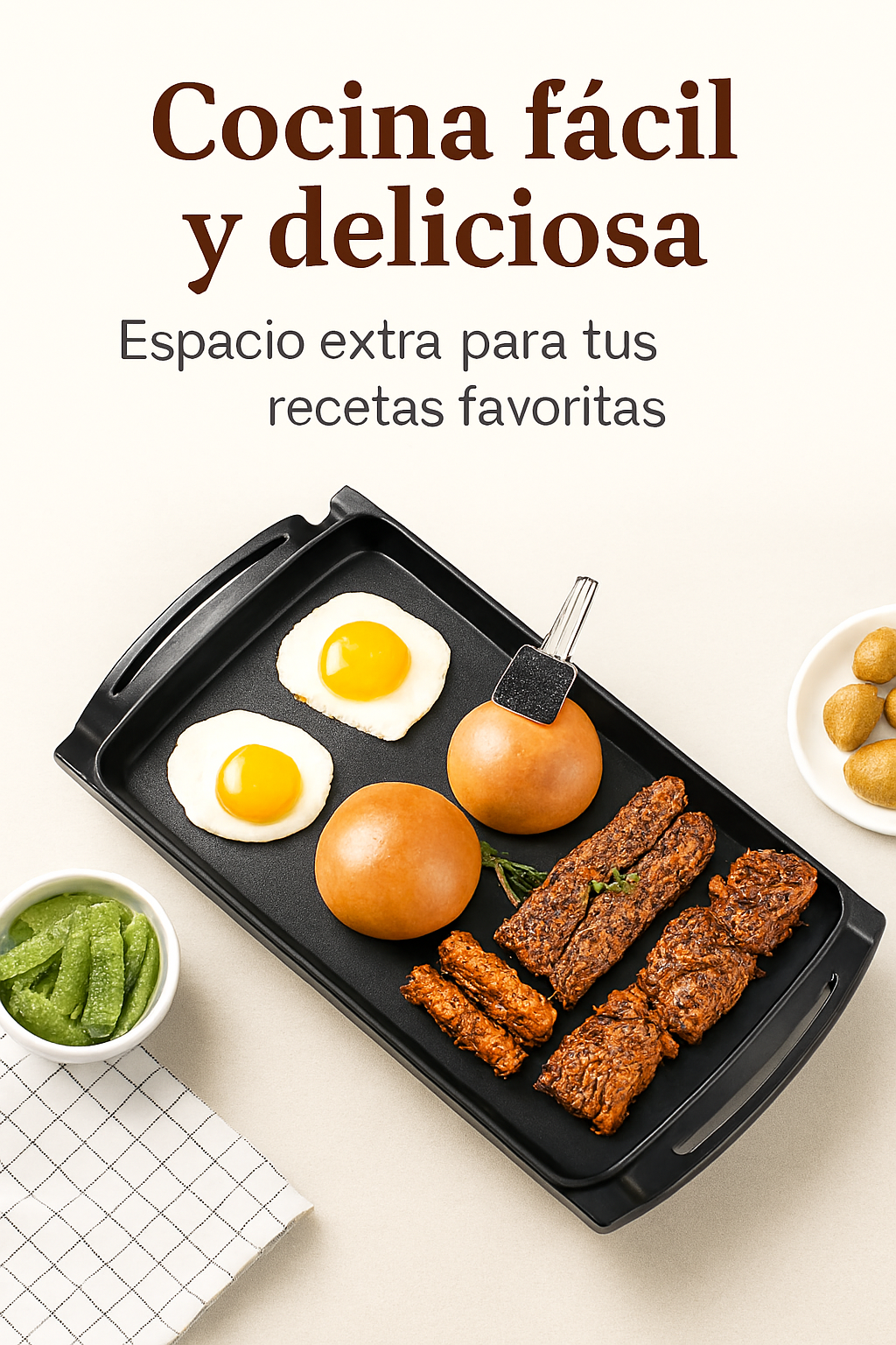 Plancha Cocción Eléctrica Antiadherente