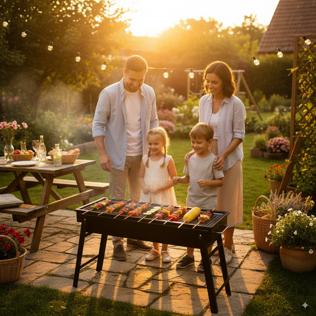 Parrilla de Carbón Portátil de Acero